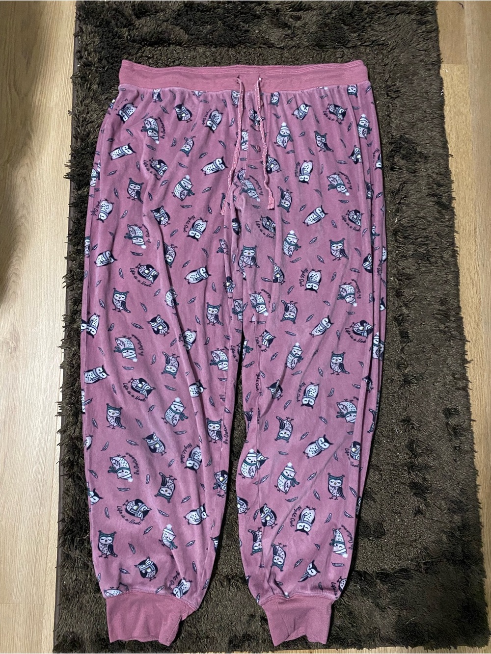 Secret Treasures Mauve Pink Owl-Print Pajama Pants